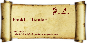 Hackl Liander névjegykártya